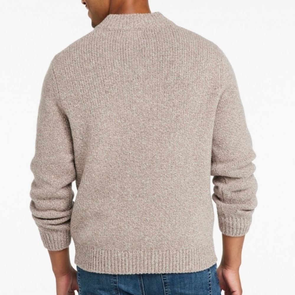 L.L.Bean Classic Rag Wool Sweater Henley 100% Lambs Wool Large 285174 - Picture 2 of 8